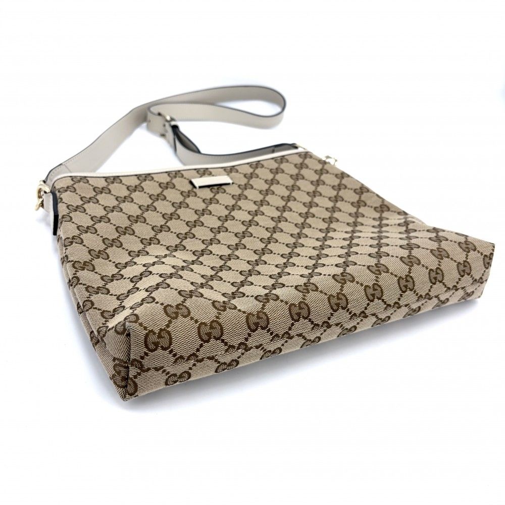 Gucci Shoulder Bag GG Crossbody Canvas Beige White Soft Togo — view 3