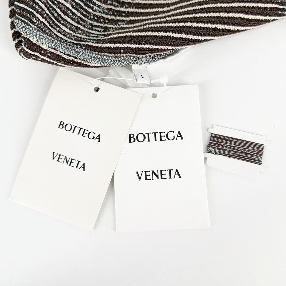 Bottega Veneta Knit All Over Pattern Long Sleeve Top L Brown Blue Rayon Nylon — view 6
