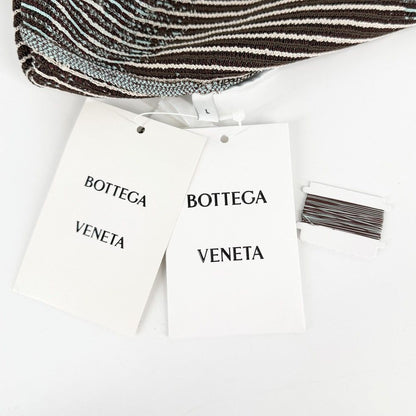 Bottega Veneta Knit All Over Pattern Long Sleeve Top L Brown Blue Rayon Nylon — view 6