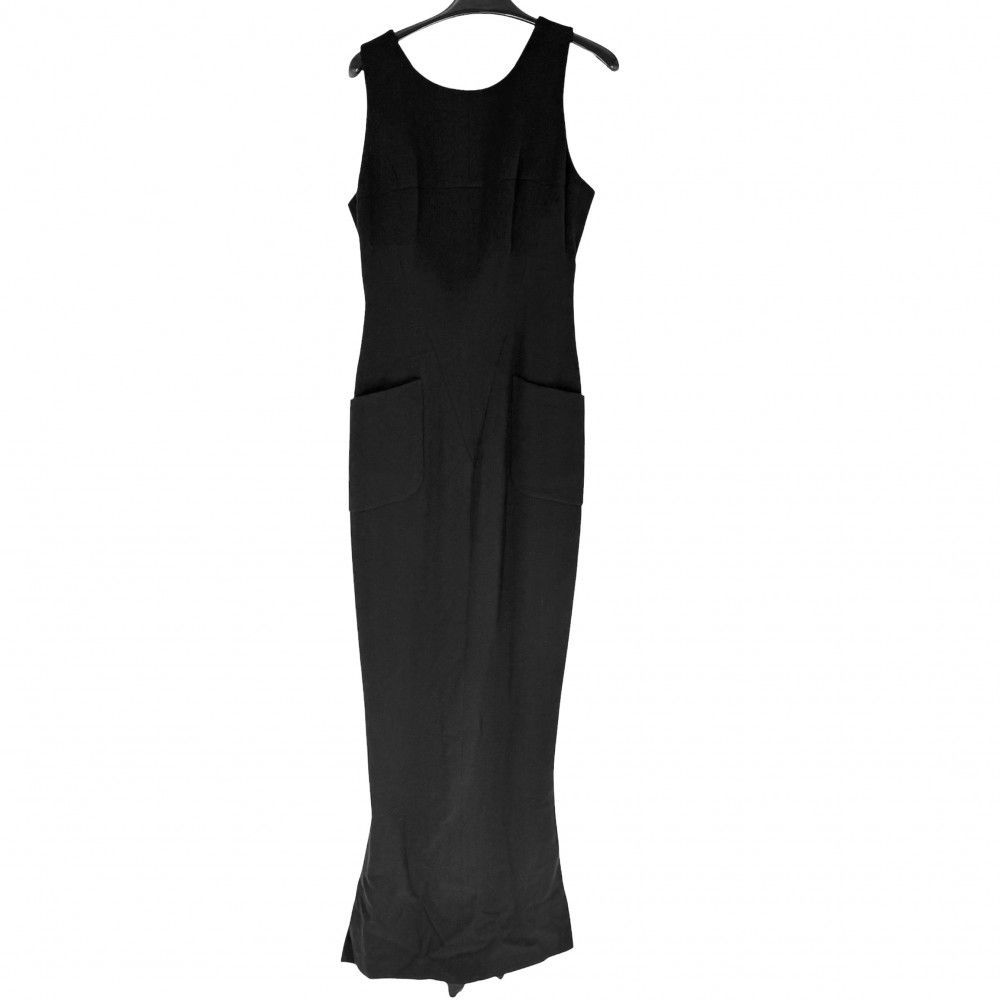 Chanel Dress Sleeveless Long 38 Black Wool Autumn