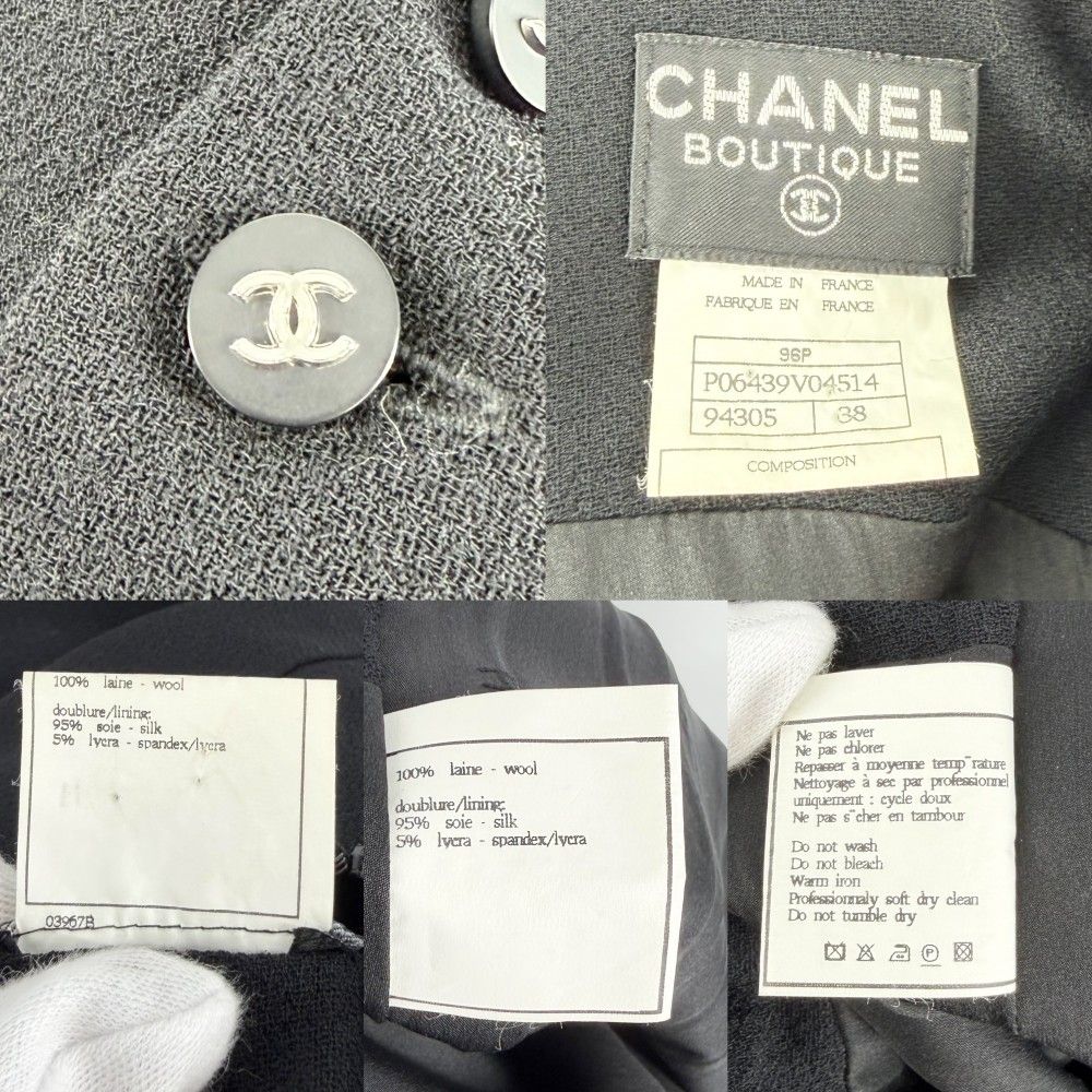 Chanel Dress Sleeveless Long 38 Black Wool Autumn — view 3