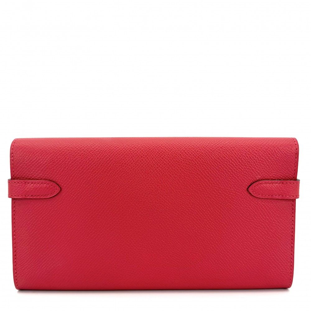 Hermes Wallet Kelly Flap Veau Epsom Red Silver — view 2