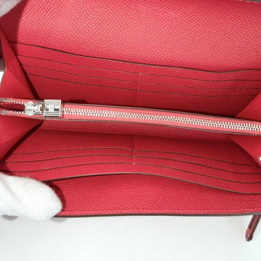 Hermes Wallet Kelly Flap Veau Epsom Red Silver — view 4