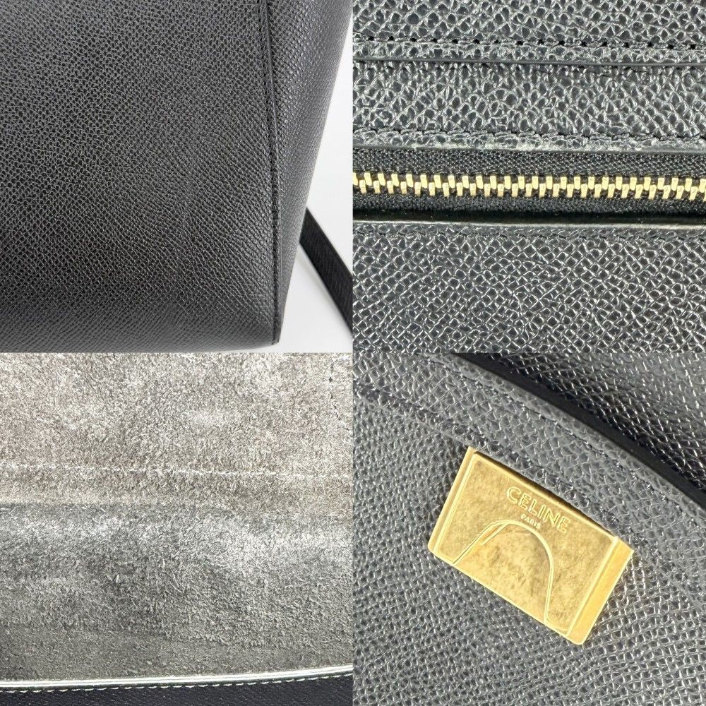 Celine Micro Belt Bag Shoulder Leather Black Gold — view 6