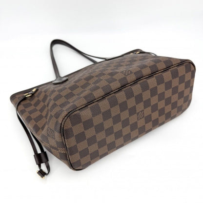 Louis Vuitton Tote Neverfull PM Handbag Shoulder Damier Canvas Brown Gold — view 3