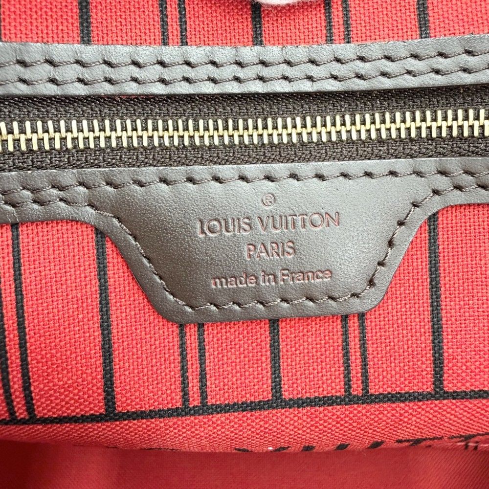 Louis Vuitton Tote Neverfull PM Handbag Shoulder Damier Canvas Brown Gold — view 5