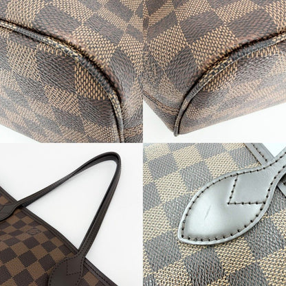 Louis Vuitton Tote Neverfull PM Handbag Shoulder Damier Canvas Brown Gold — view 8