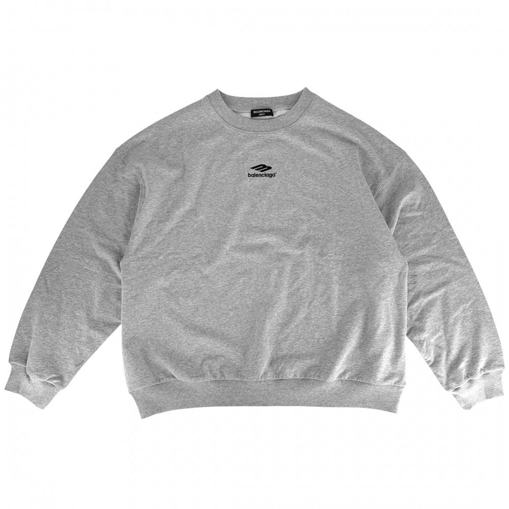 Balenciaga Sweatshirt Logo Top XL Gray Cotton Spring Autumn Winter