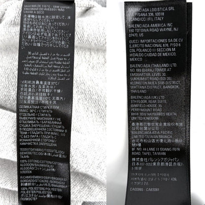 Balenciaga Sweatshirt Logo Top XL Gray Cotton Spring Autumn Winter — view 6