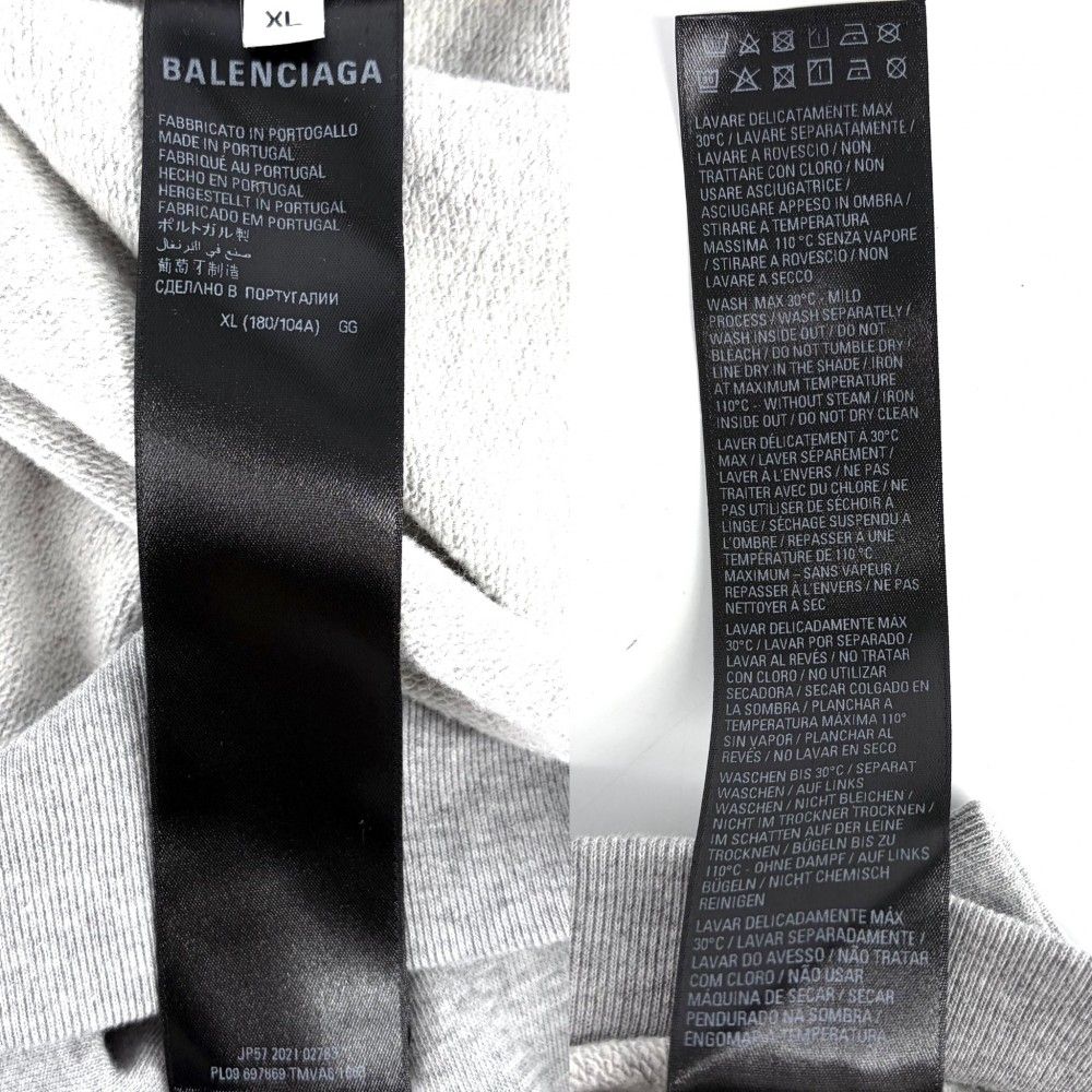 Balenciaga Sweatshirt Logo Top XL Gray Cotton Spring Autumn Winter — view 7