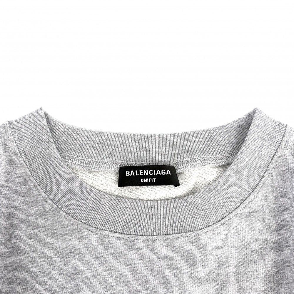 Balenciaga Sweatshirt Logo Top XL Gray Cotton Spring Autumn Winter — view 5