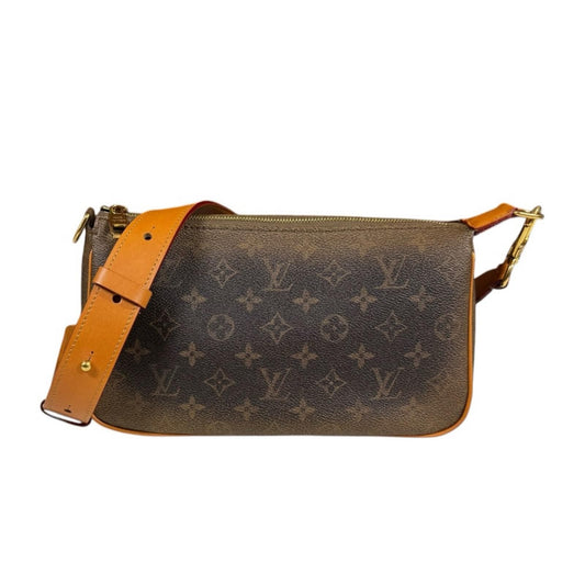 Louis Vuitton Pochette XL Monogram Shoulder Bag Brown