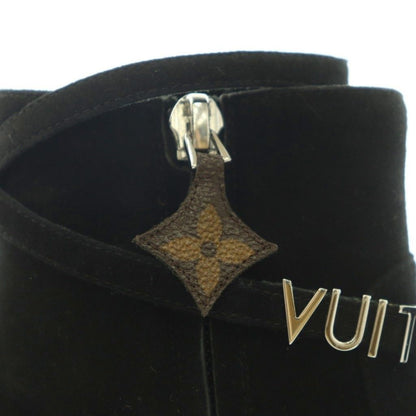 Louis Vuitton Callback Line Short Boots Round Toe Chunky Heels Suede Logo — view 8