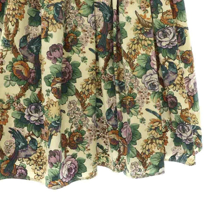 Miu Miu Miu Flower Skirt Flare Knee Length 36 Ivory Green — view 5