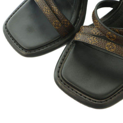 Louis Vuitton Berlin Sandal Monogram Canvas Strap Square Toe Chunky Heels Logo — view 4