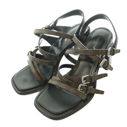 Louis Vuitton Berlin Sandal Monogram Canvas Strap Square Toe Chunky Heels Logo