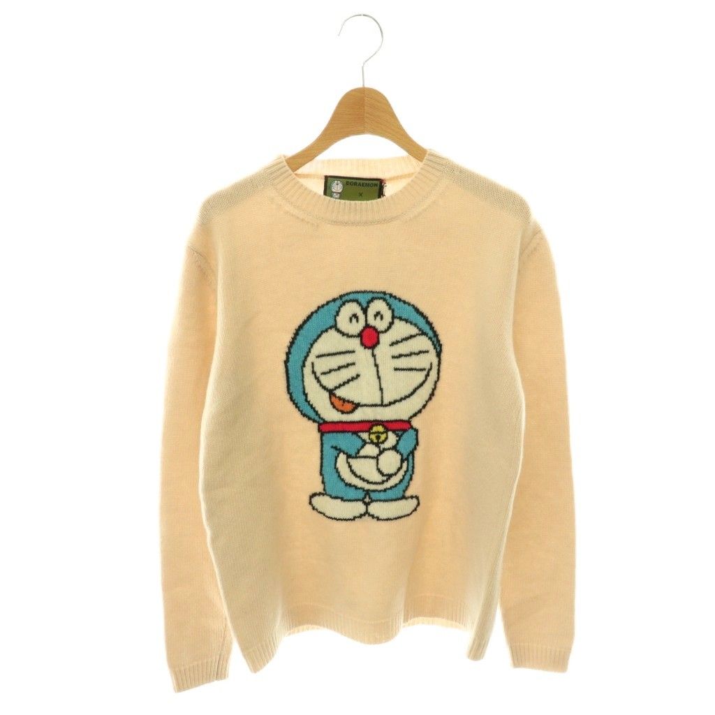 Gucci Doraemon Knit Sweater Pullover Wool XS Beige Multicolor CX