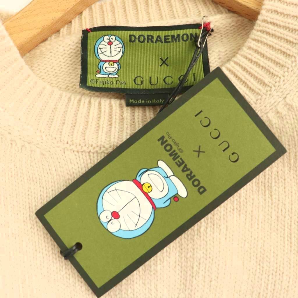 Gucci Doraemon Knit Sweater Pullover Wool XS Beige Multicolor CX — view 6