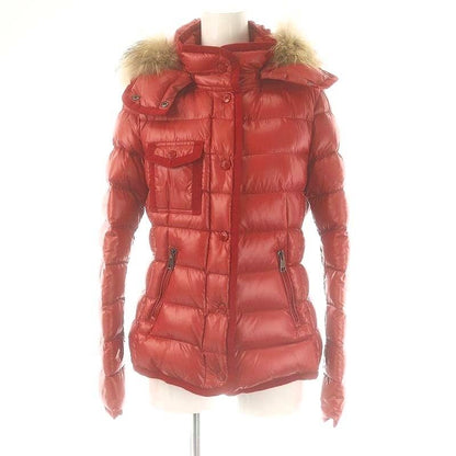 Moncler Armoise Fur Down Jacket Hood Outer Short 1 Red BB