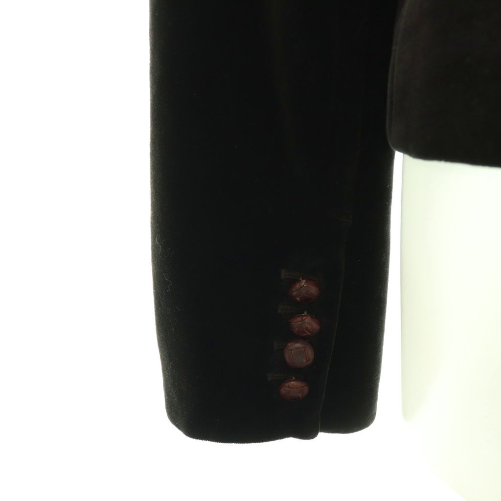 Saint Laurent Velour Jacket Pocket Dark Brown HS — view 6