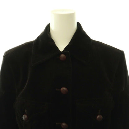 Saint Laurent Velour Jacket Pocket Dark Brown HS — view 5