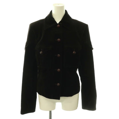 Saint Laurent Velour Jacket Pocket Dark Brown HS
