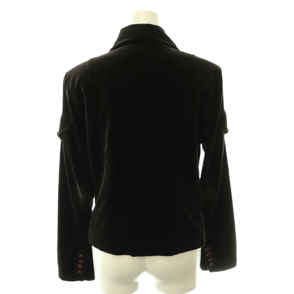 Saint Laurent Velour Jacket Pocket Dark Brown HS — view 2