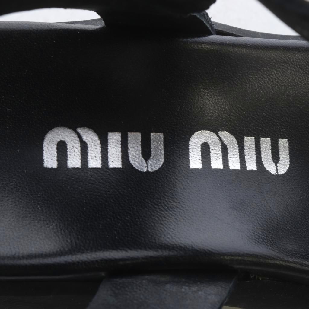 Miu Miu Miu Volume Sole Visual Platform Sandals Thick Strap 37.5 Black — view 6