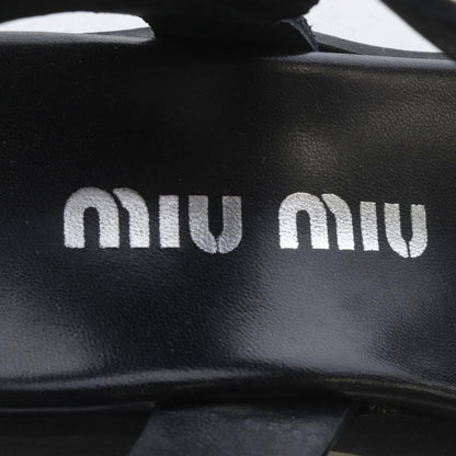 Miu Miu Miu Volume Sole Visual Platform Sandals Thick Strap 37.5 Black — view 6