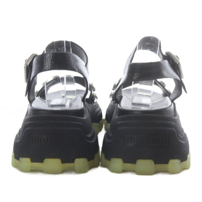 Miu Miu Miu Volume Sole Visual Platform Sandals Thick Strap 37.5 Black — view 3