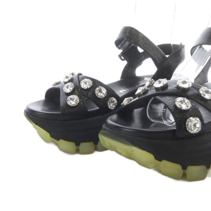 Miu Miu Miu Volume Sole Visual Platform Sandals Thick Strap 37.5 Black — view 5