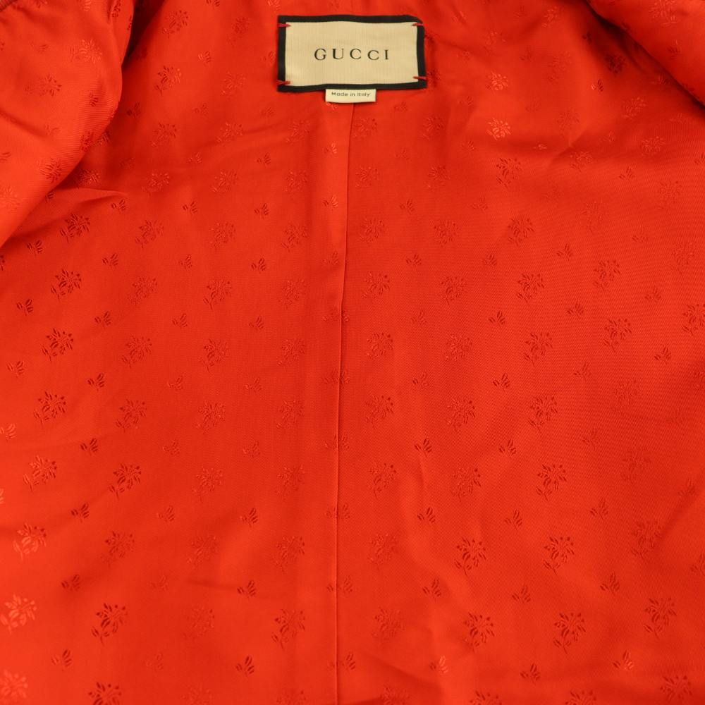 Gucci Check Collarless Jacket Wool Fully Lined 38 Ivory Black CX — view 4