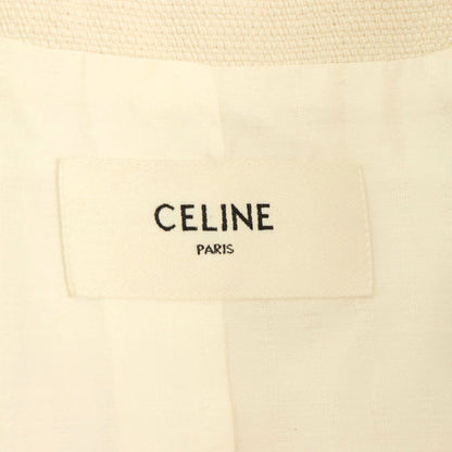 Celine Hedi Slimane Era Silk Collarless Jacket 38 Ivory NR — view 6