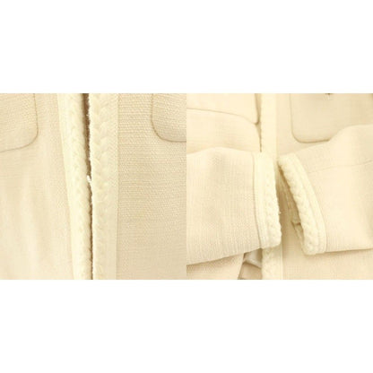 Celine Hedi Slimane Era Silk Collarless Jacket 38 Ivory NR — view 8