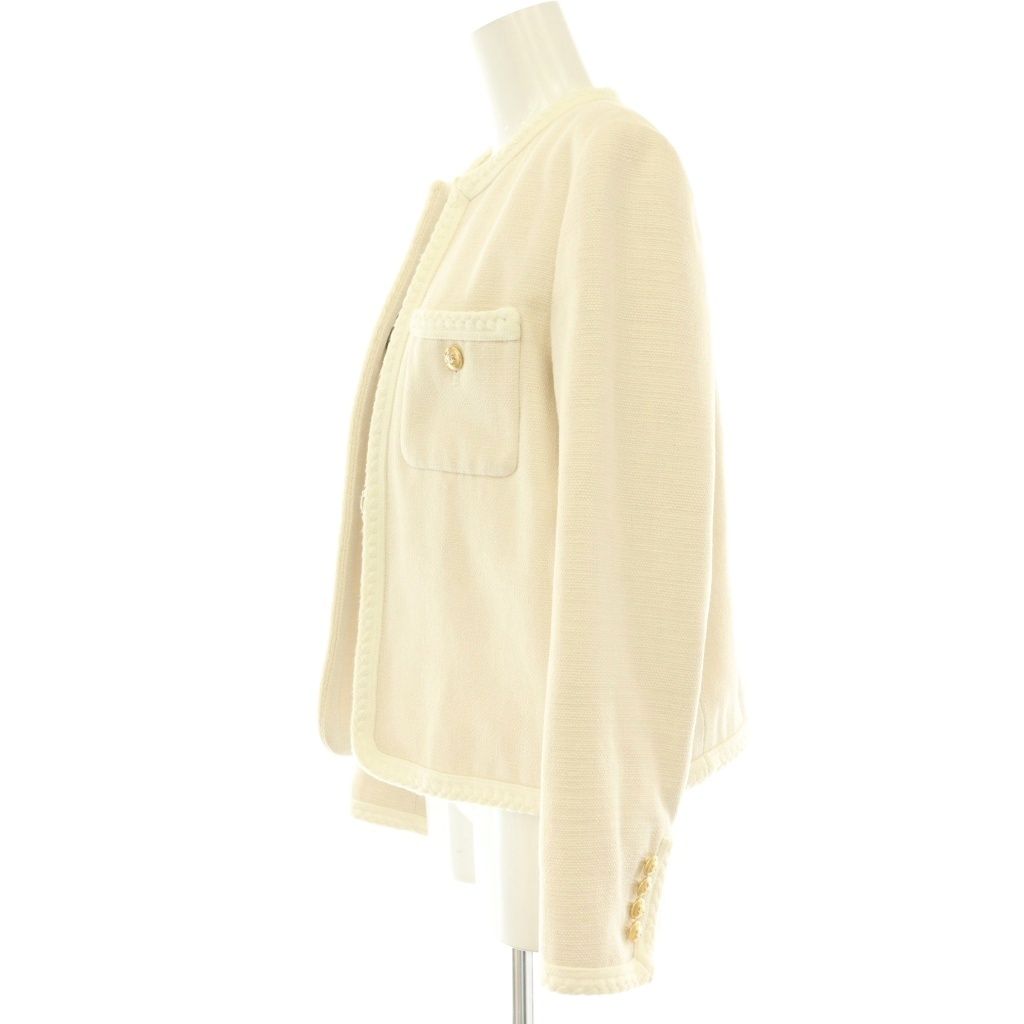 Celine Hedi Slimane Era Silk Collarless Jacket 38 Ivory NR — view 3