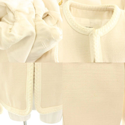 Celine Hedi Slimane Era Silk Collarless Jacket 38 Ivory NR — view 7