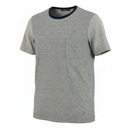 Louis Vuitton Crew Neck Short Sleeve T-Shirt Contrast Bicolor LV Logo Embroidery