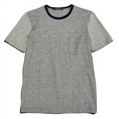Louis Vuitton Crew Neck Short Sleeve T-Shirt Contrast Bicolor LV Logo Embroidery — view 2