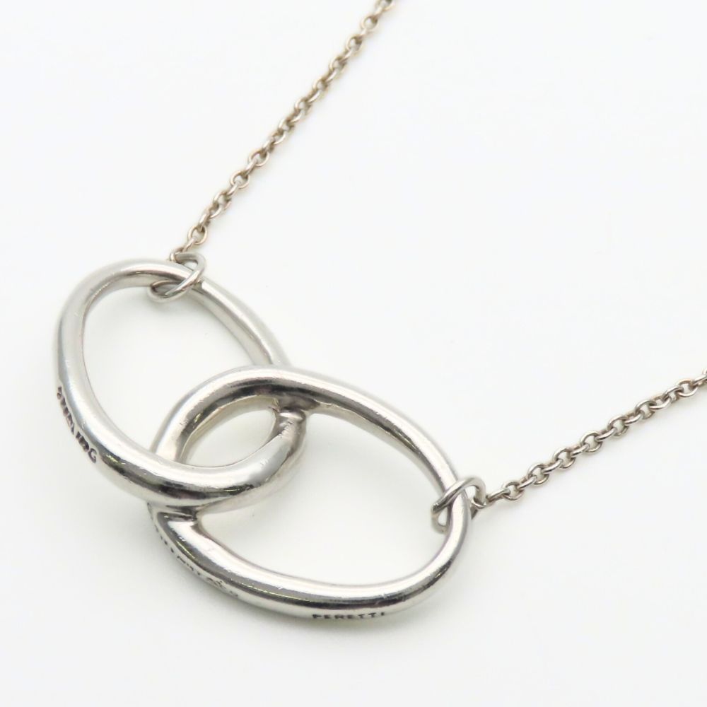 Tiffany & Co Necklace Double Loop 925 Sterling Silver Elsa Peretti Pendant — view 2