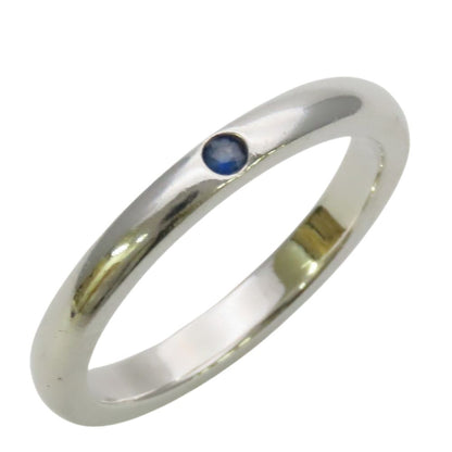 Tiffany & Co Ring Stacking Band 925 Sterling Silver Saffiano Blue Elsa Peretti