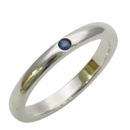 Tiffany & Co Ring Stacking Band 925 Sterling Silver Saffiano Blue Elsa Peretti