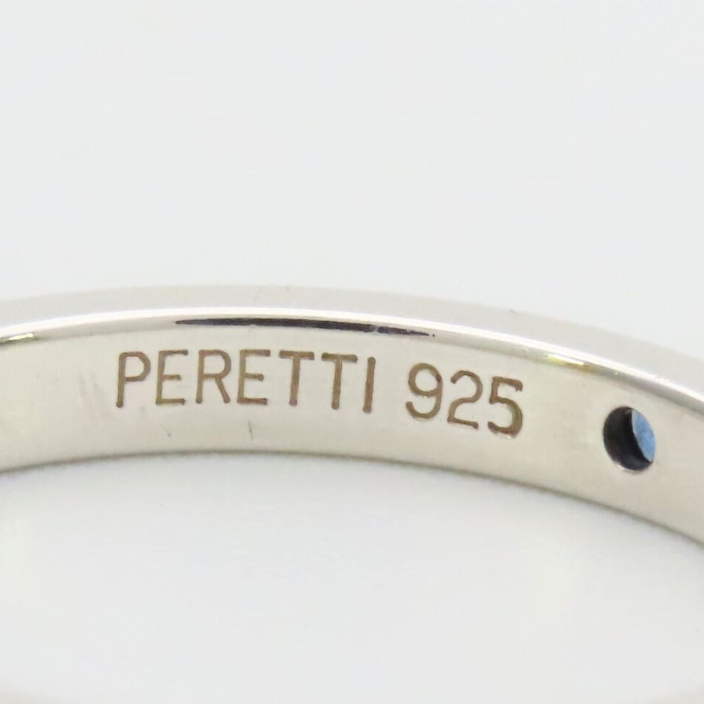 Tiffany & Co Ring Stacking Band 925 Sterling Silver Saffiano Blue Elsa Peretti — view 6