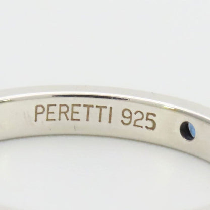 Tiffany & Co Ring Stacking Band 925 Sterling Silver Saffiano Blue Elsa Peretti — view 6