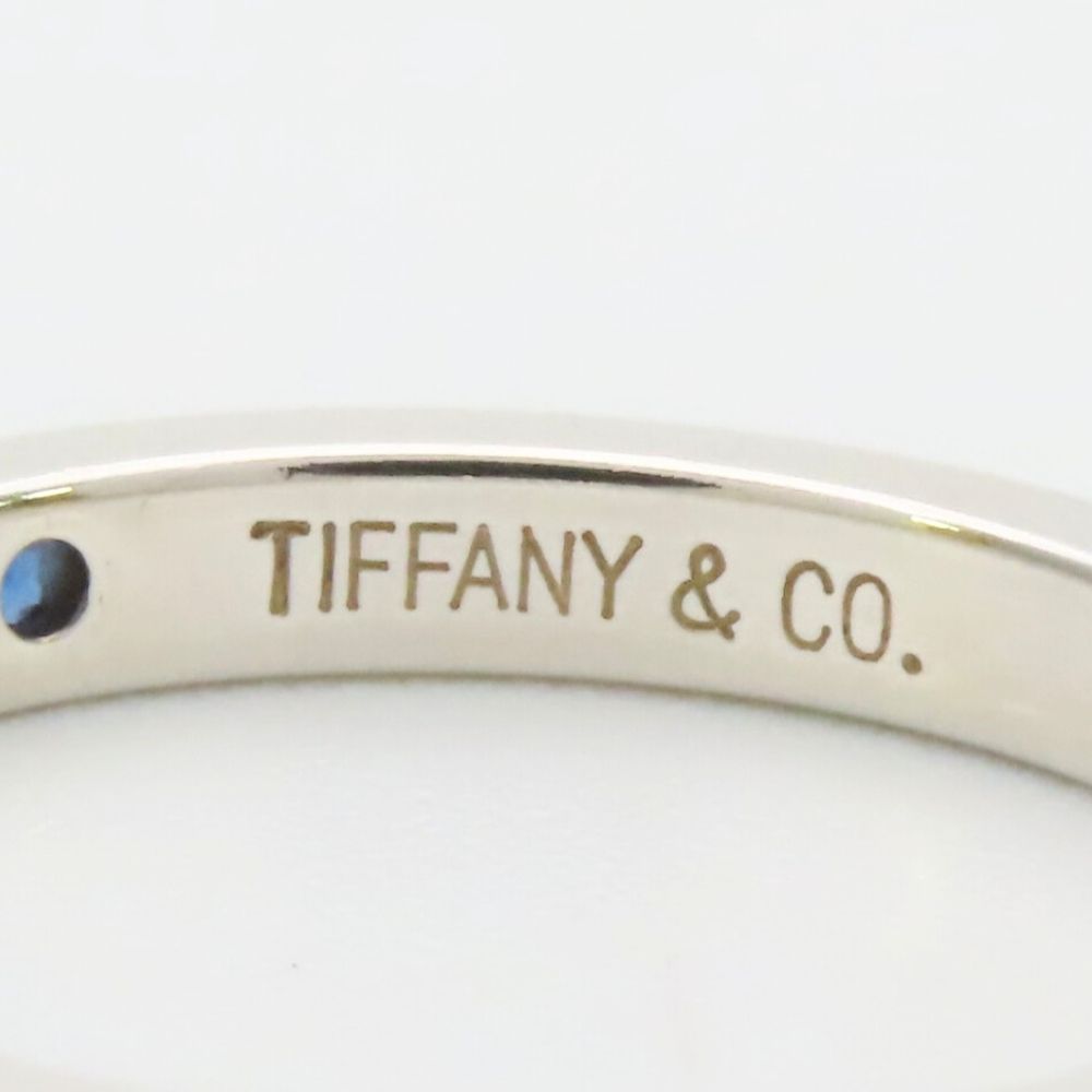 Tiffany & Co Ring Stacking Band 925 Sterling Silver Saffiano Blue Elsa Peretti — view 5