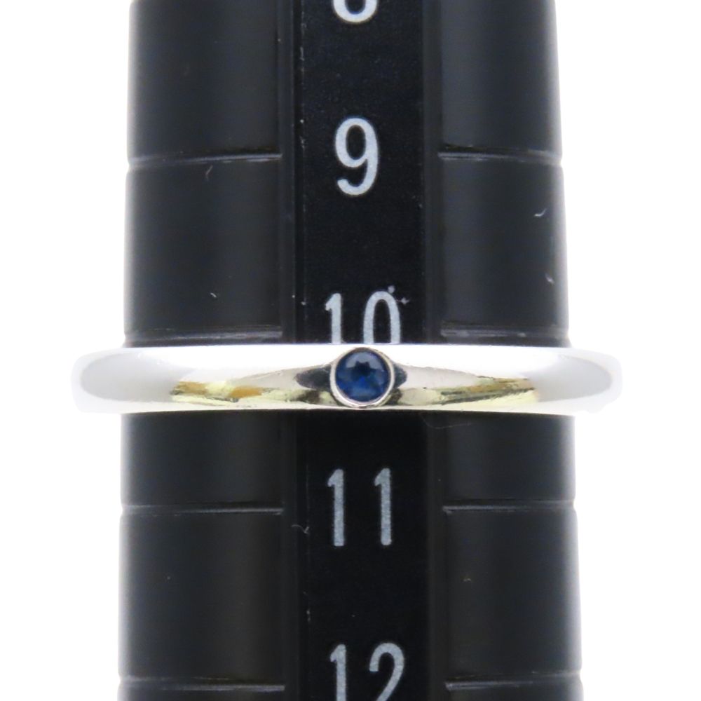 Tiffany & Co Ring Stacking Band 925 Sterling Silver Saffiano Blue Elsa Peretti — view 9