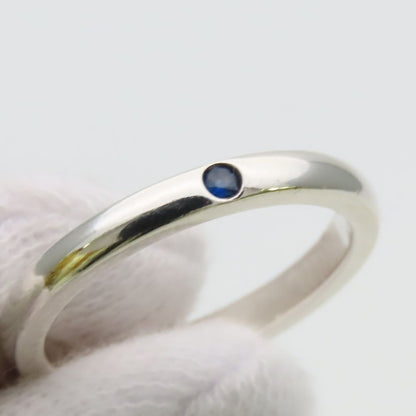 Tiffany & Co Ring Stacking Band 925 Sterling Silver Saffiano Blue Elsa Peretti — view 7