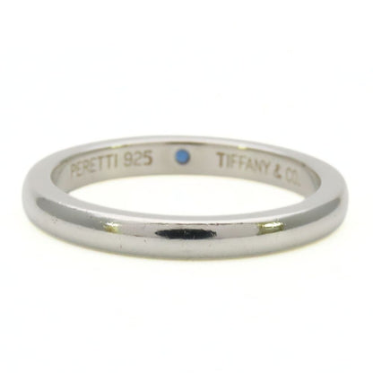 Tiffany & Co Ring Stacking Band 925 Sterling Silver Saffiano Blue Elsa Peretti — view 4