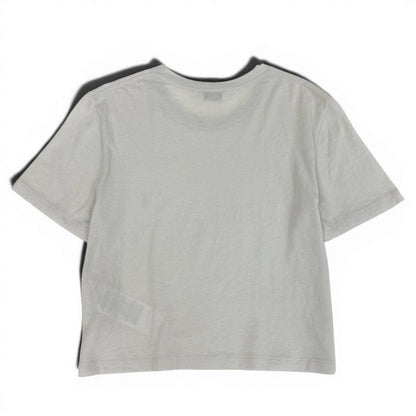 Saint Laurent Cropped Crop Neck Short Sleeve T-Shirt YSL Logo Embroidery L — view 2
