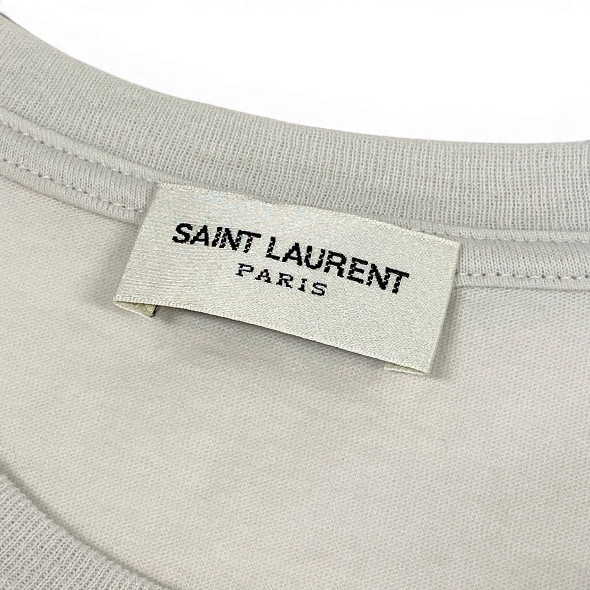 Saint Laurent Cropped Crop Neck Short Sleeve T-Shirt YSL Logo Embroidery L — view 8