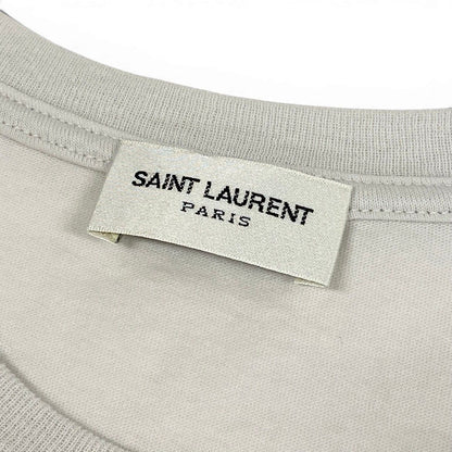 Saint Laurent Cropped Crop Neck Short Sleeve T-Shirt YSL Logo Embroidery L — view 8